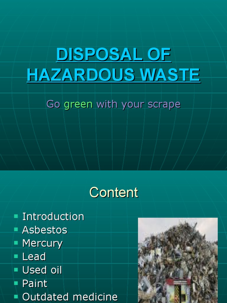 Disposal of Hazardous Waste PDF Lead Hazardous Waste
