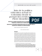 Politica Educativa Actual de Colombia Desde La Perspectiva Teórica de Pierre Bourdieu