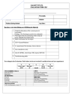 Calsoft PVT - Ltd. Evaluation Form-Dev: E D C B A Unaccept Able Margin Al Good Very Good Excelle NT