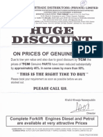 Discount: On Prices of Genuine Parts