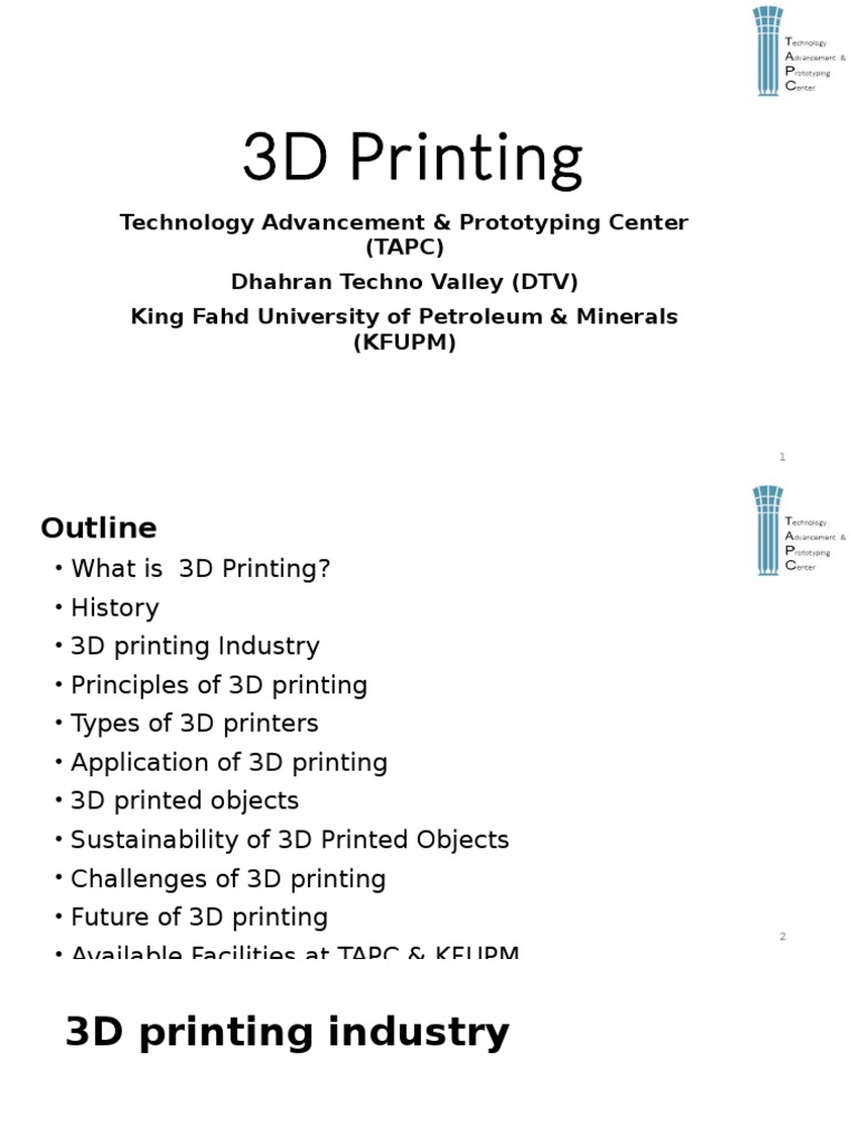 Presentation 3d Printing (Applications) PDF 3 D Printing Production And Manufacturing