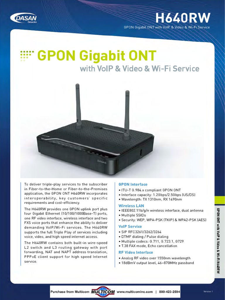 Dasan h640rw | Voice Over Ip | Wi Fi