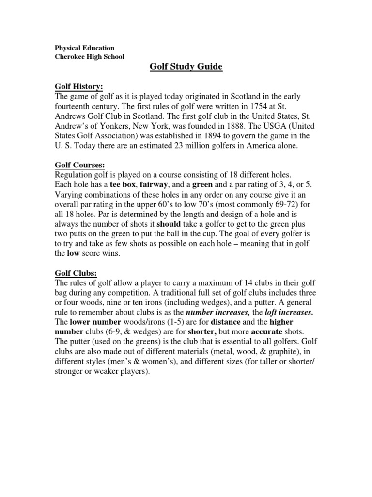 Beginner's Guide to Golf Basics | PDF | Golf Course | Par (Score)