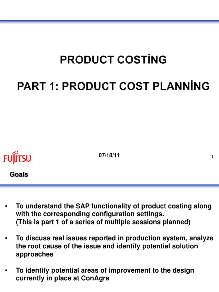 Beginners Manual For Product Costing in Sap Part1 PDF Inventory