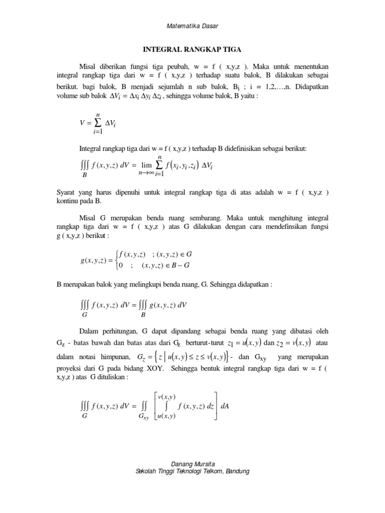 Integral Rangkap Tiga dalam Matematika | PDF