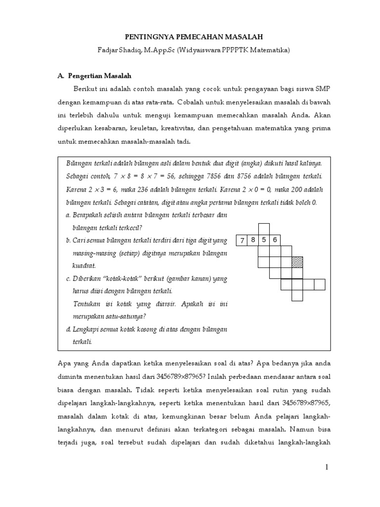 Modul Matematika Pemecahan Masalah