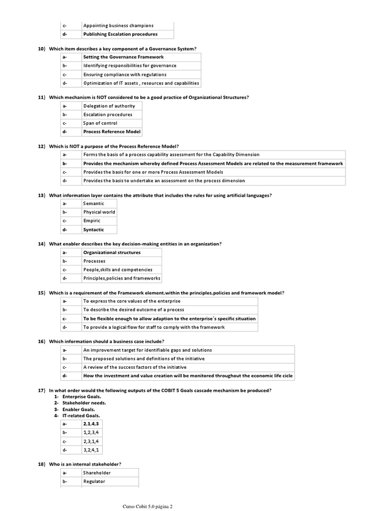 Foundation Exam Tips PDF Business Process Cobit