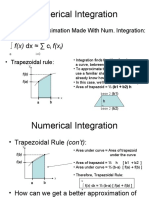 Numerical Integration: F (X) DX C F (X