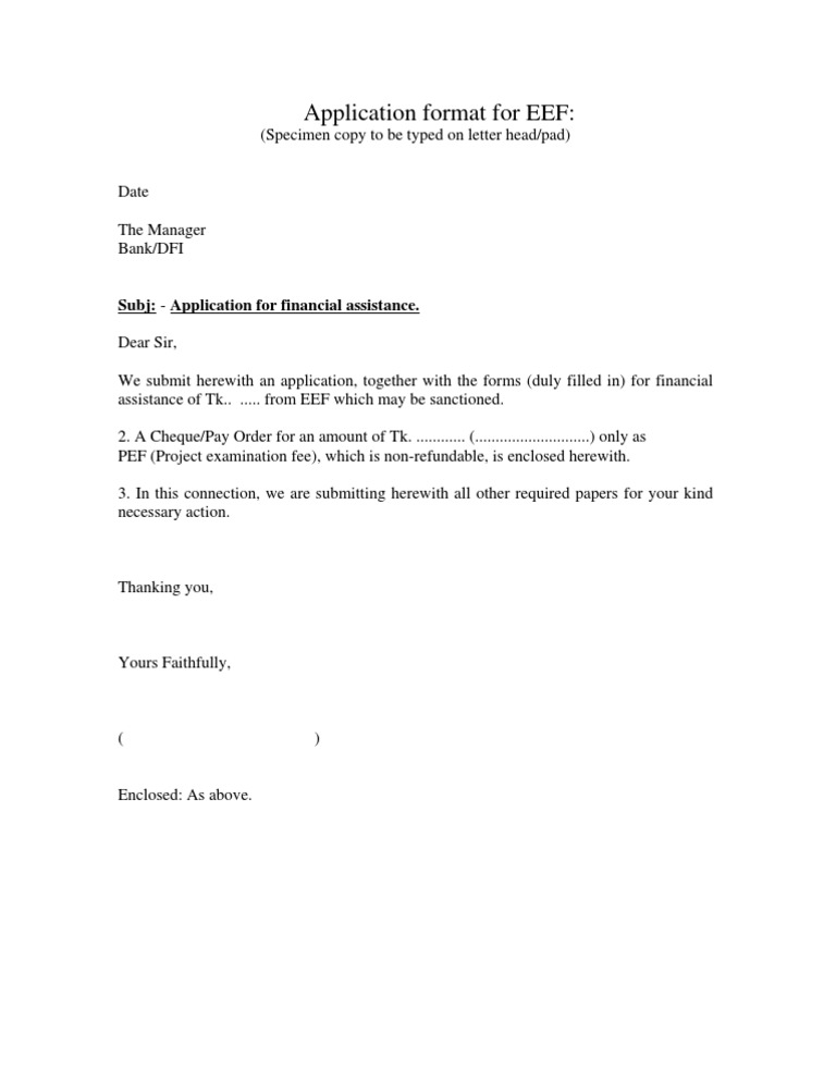 Application Format For EEF | PDF
