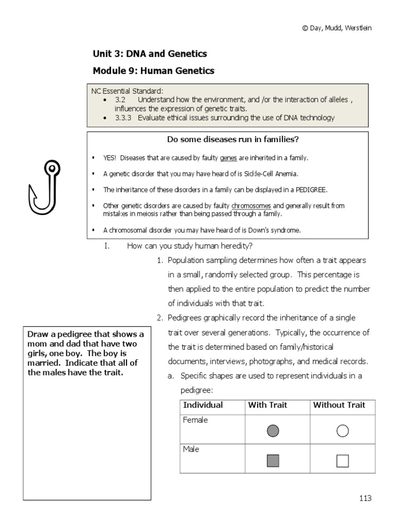 worksheet Gene Technology Worksheet unit 3 module 9 combined dominance genetics genetic disorder