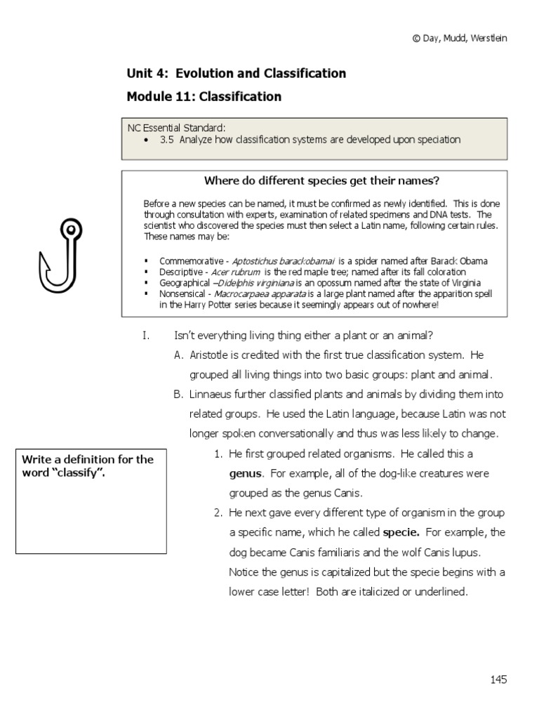 Unit 4 Module 11 Combined-1 | PDF | Taxonomy (Biology) | Genus