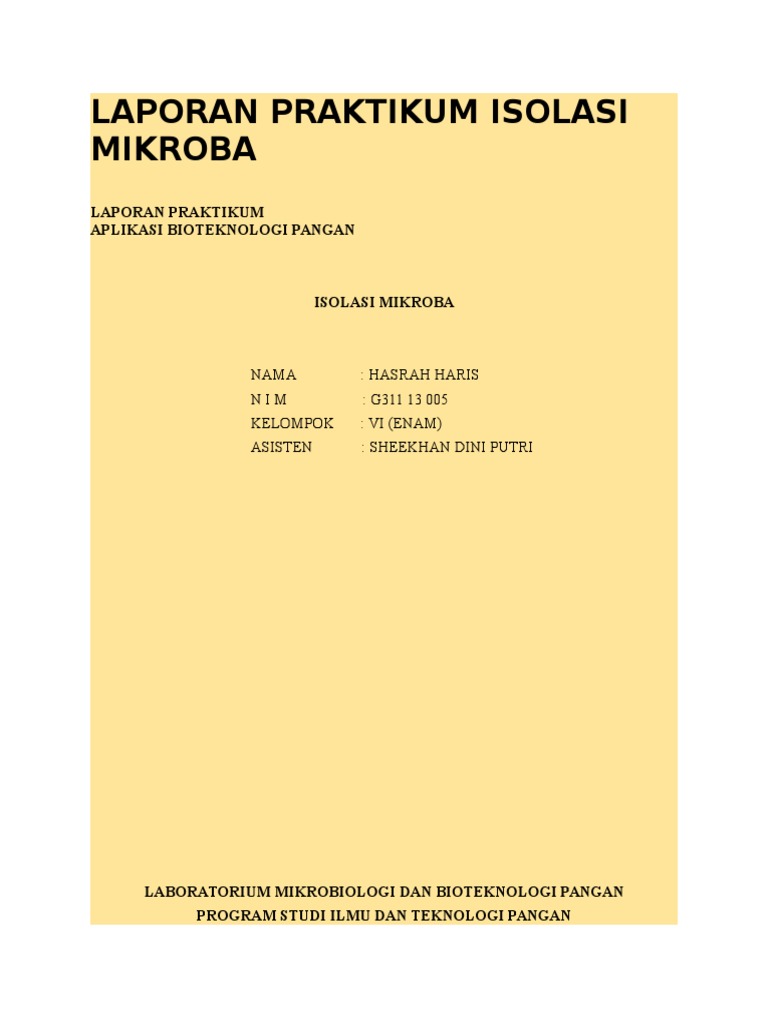 Laporan Praktikum Isolasi Mikroba