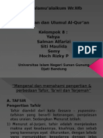 Ulumul Al Quran Tafsir, Takwil, & Tarjamah