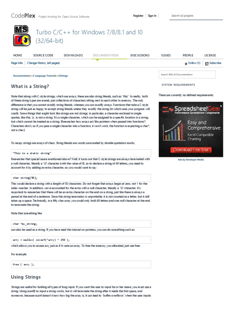 Turbo C/C++ For Windows 7/8/8.1 and 10 32/64 Bit : Codeplex | PDF ...