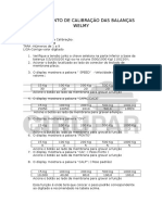 Procedimento de Calibração Das Balanças Welmy