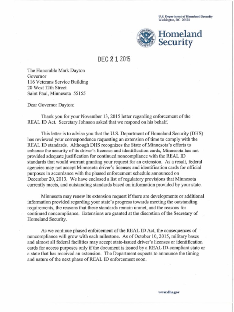 2015 12 22 dhs mn real id response and enclosure pdf pdf