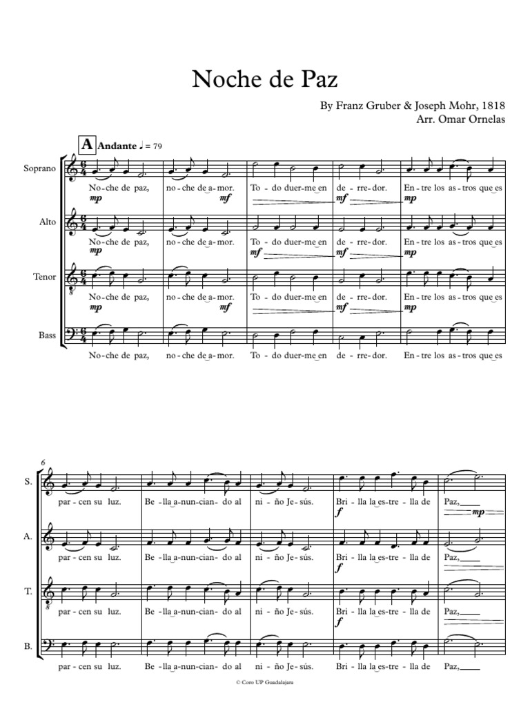 Noche de Paz - Full Score | Pitch (Música) | Tecnicas musicales