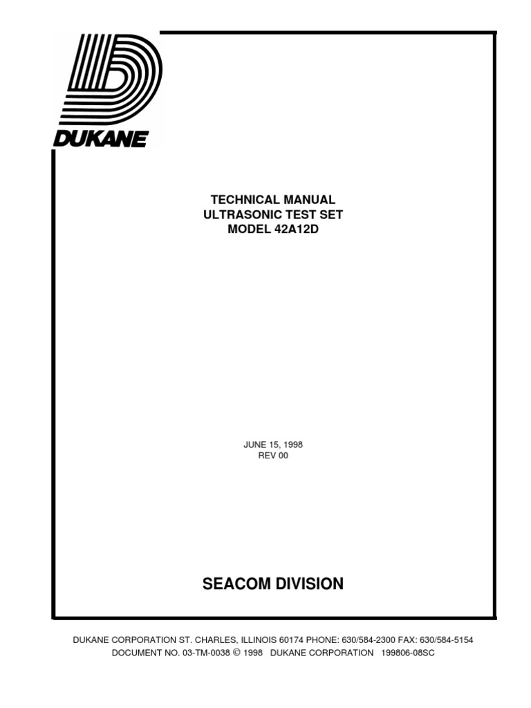 Dukane Avionics 42A12D Technical Manual | PDF | Microphone | Amplifier