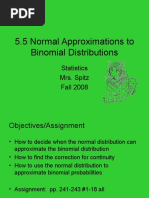 5.5 Normal Approximations To Binomial Distributions