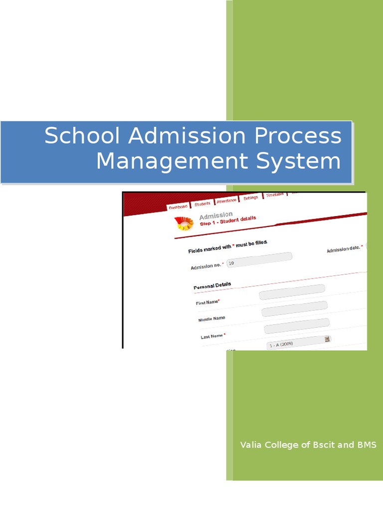 An Automated School Admission Management System: A Document Outlining ...