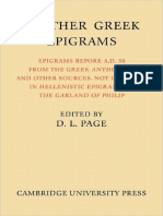 PAGE, D. L. (Comp.) (1981) - Further Greek Epigrams (Cambridge University Press, New York, 2008) PDF