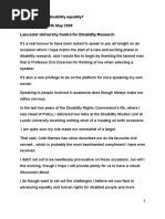 What Future For Disability Equality? Neil Crowther 15th May 2008 Lancaster University Centre For Disability Research