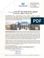 Gulshan's 6th On-Site PCC Plant (Company Update)