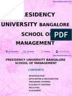 Presidency University Bangalore|MBA|School of Management