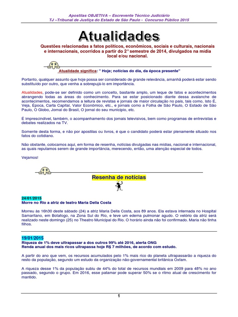 Atualidades Exemplo | PDF | Política