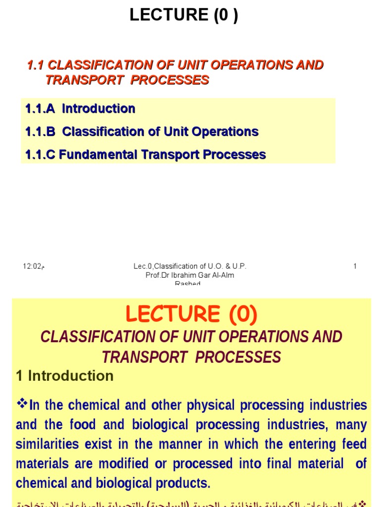Classification of Unit Operations & Processes | PDF | Solution | Liquids