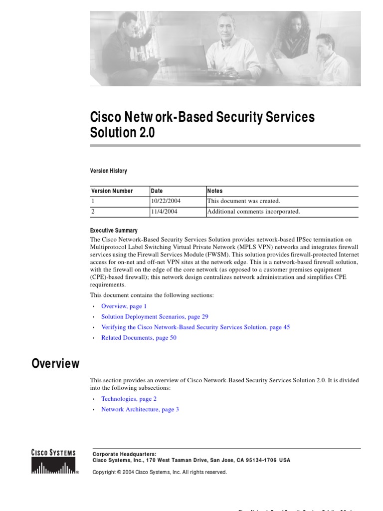 Cisco Network-Based Security Services Solution 2.0 | PDF | Virtual ...
