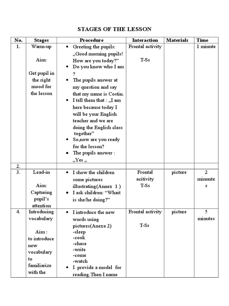 Lesson Plan: Teaching Present Continuous | PDF | Language Arts ...