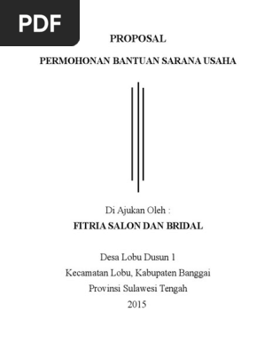 Proposal Permohonan Bantuan Dana Koperasi Untuk Salon Dan Bridal