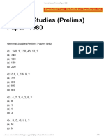 General Studies (Prelims) Paper - 1980