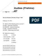 General Studies (Prelims) Paper - 1987