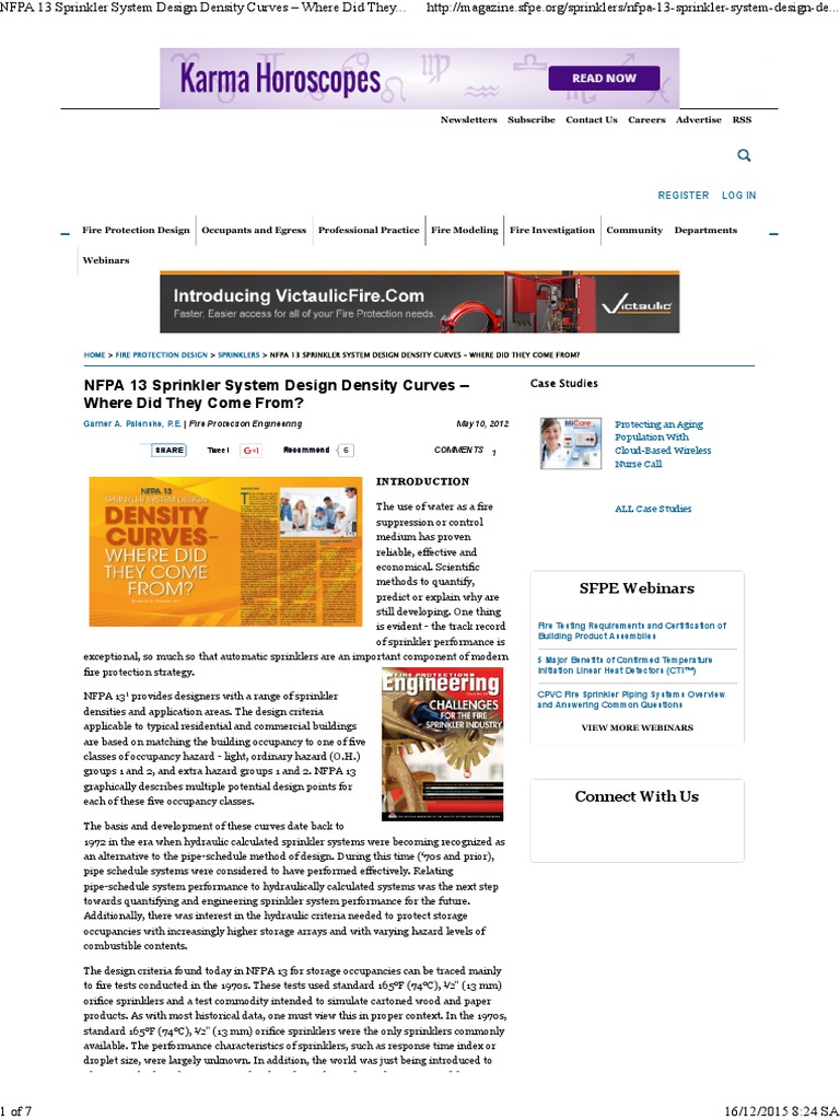 NFPA 13 Sprinkler System Design Density Curves Where Did They Come