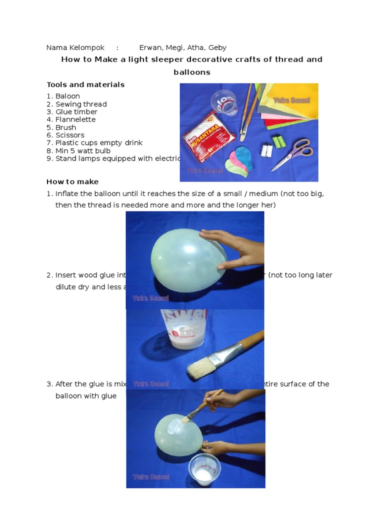 DIY Thread Balloon Lamp Guide | PDF | Home & Garden