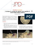 A Technique for Recording the Abutment Screw Angulation of Cement Retained Implant Prostheses 2015 the Journal of Prosthetic Dentistry