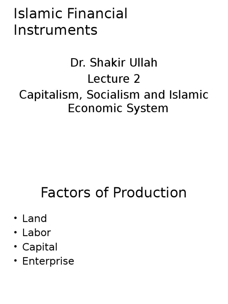 Capitalism Socialism And Islamic Economic System Pdf Economic