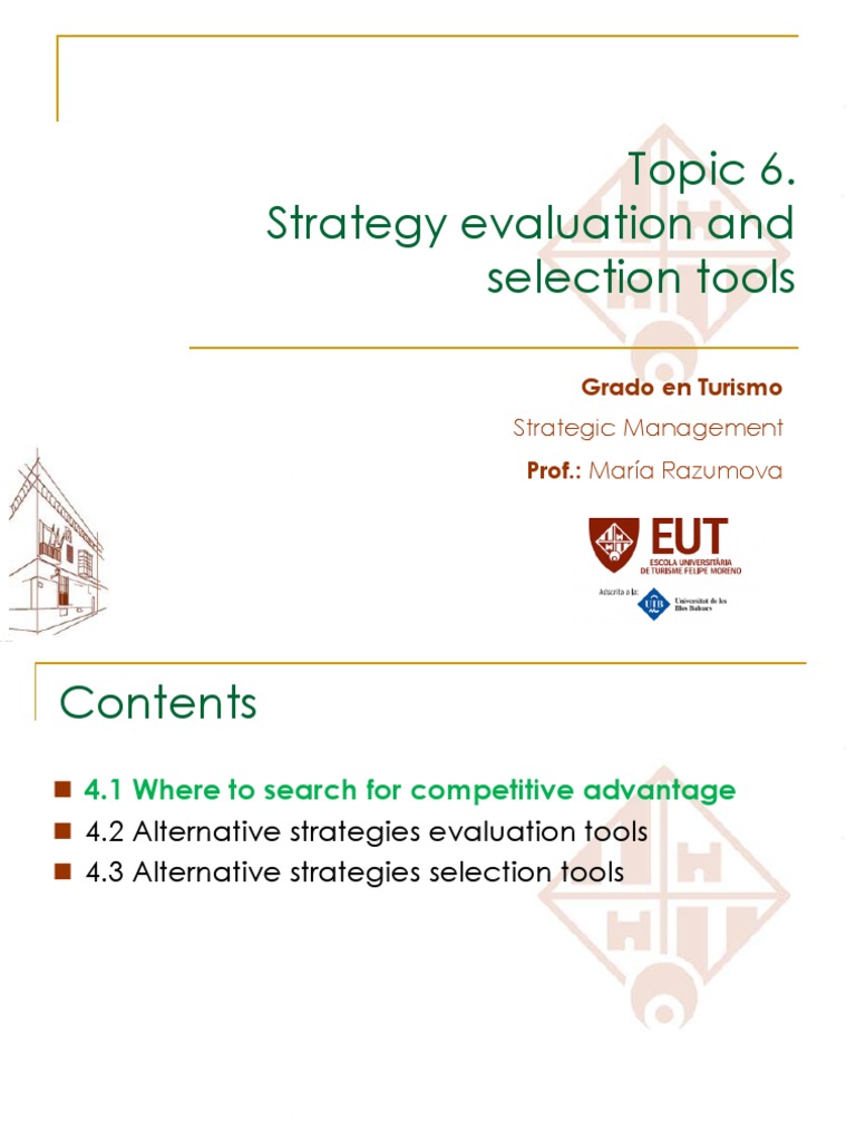 Topic 6 Strategy Selection | PDF | Benchmarking | Value Chain