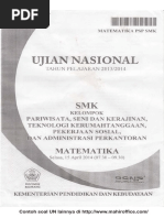 Contoh Soal UN Matematika SMK Kelompok Pariwisata, Seni Dan Kerajinan, Teknologi Kerumahtanggaan, Pekerjaan Sosial Dan Administrasi Perkantoran