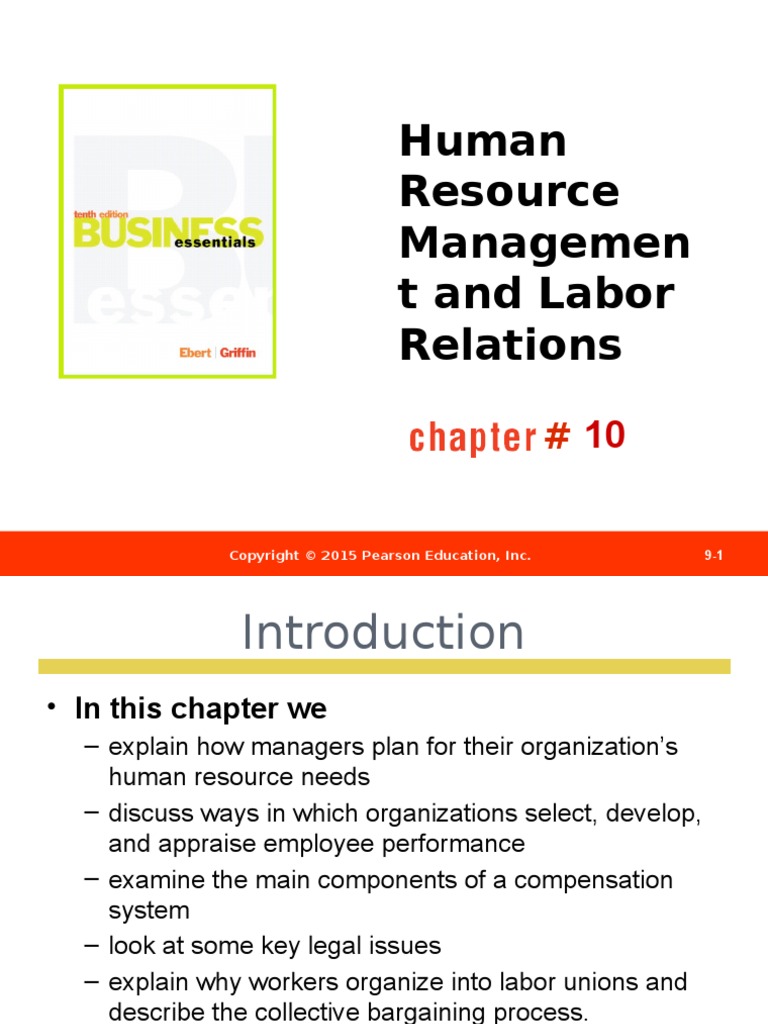 Human Resource Managemen T and Labor Relations Inc. Publishing As