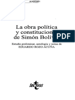 La Obra Política y Constitucional de Bolívar