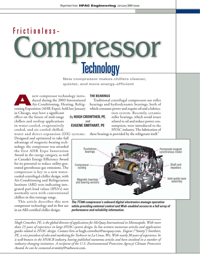 Frictionless Compressor Technology Journal | Bearing (Mechanical) | Gas