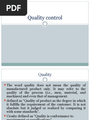 Quality Control