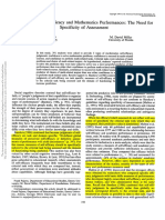 Mathematics Self-Efficacy and Mathematics Performances The Need For Specificity of Assessment