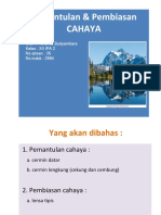 Pemantulan & Pembiasan Cahaya: Oleh: Yohanes Budyambara Kelas: XII IPA 2 No Absen: 35 No Induk: 2994