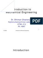 Introduction To Mechanical Engineering: Dr. Dhiman Chatterjee