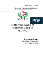 Materials Used at NCPL