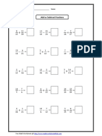 Add or Subtract Fractions: Student Name: - Score